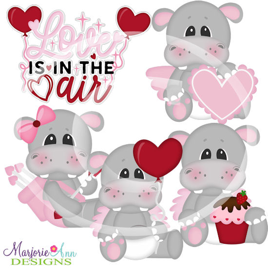 Hippo Love SVG Cutting Files Includes Clipart - Click Image to Close